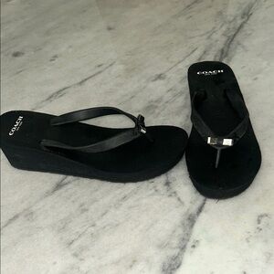 Coach Black Wedge Shoes Minimalist Design